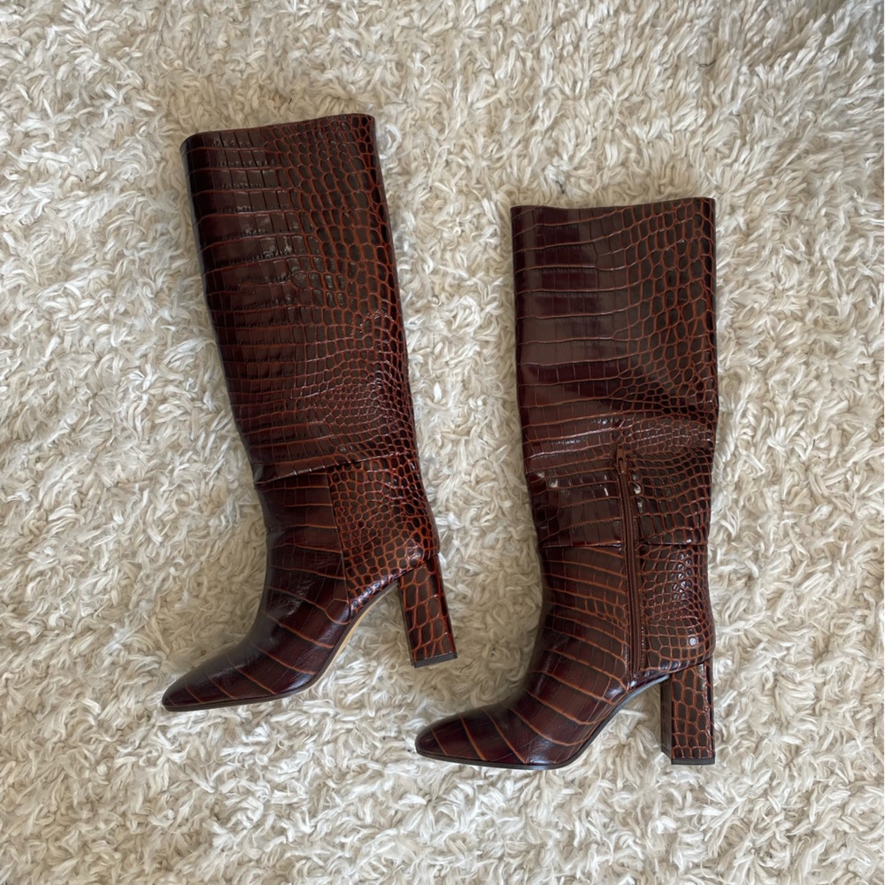 Knee croc boots worn once